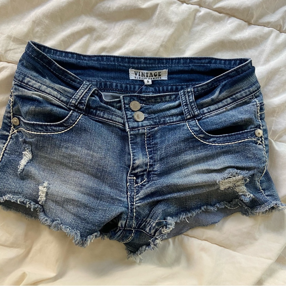 blue vintage jean Shorts